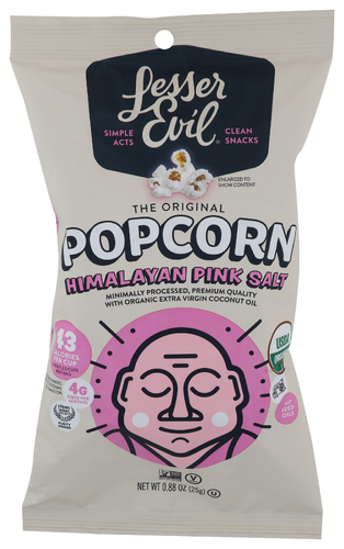 LesserEvil Popcorn Bag Himalayan Pnk Organic