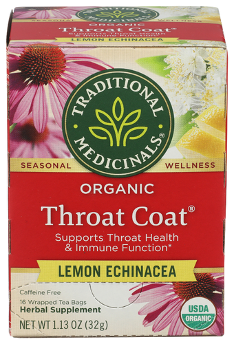 Traditional Medicinals Tea Throat Coat Lemon