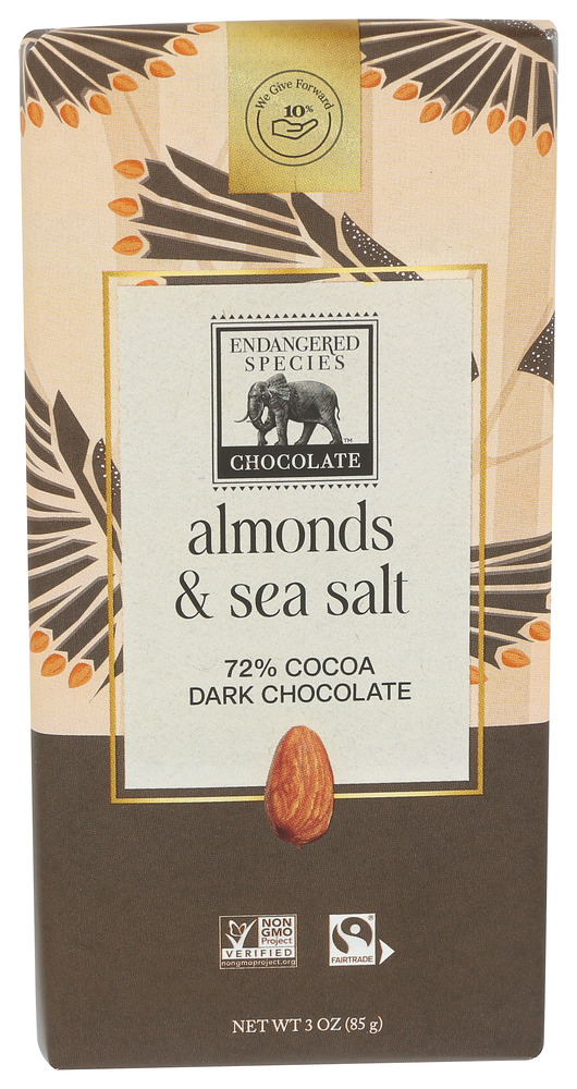 Endangered Species Chocolate Chocolate Bar Dark Sea Salt Almonds