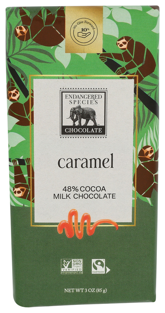 Endangered Species Chocolate Bar Chocolate Milk Caramel Sloth