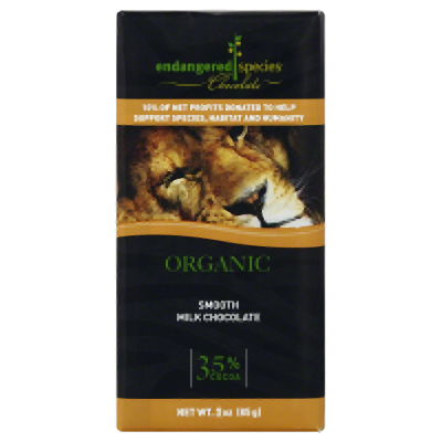 Endangered Species Chocolate Chocolate Bar Milk Lion Organic
