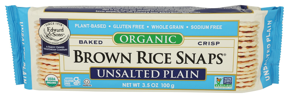 Edward & Sons Snaps Brown Rice Plain No Sugar