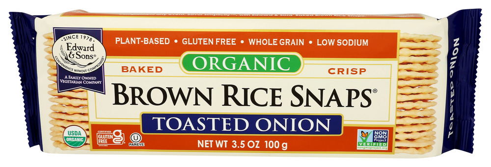 Edward & Sons Snaps Rice Tstd Onion Org3