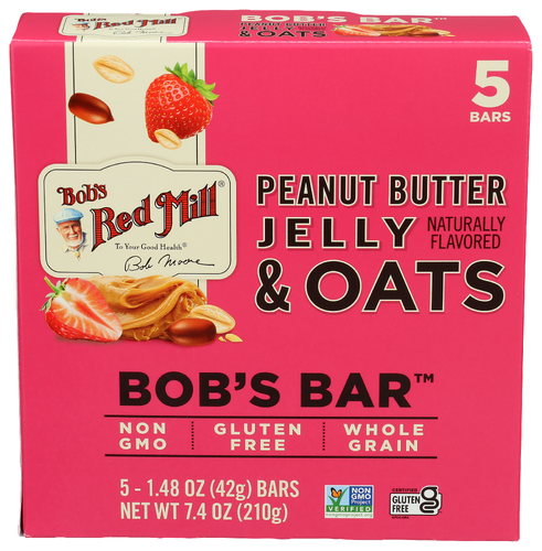 Bob's Red Mill Bar Oat Peanut Butter Jelly 5 pk