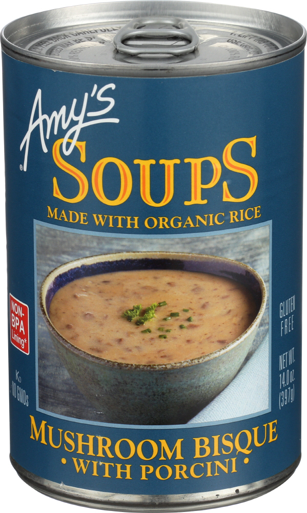 Amy's Kitchen Soup Mushroom Bisque Porci Gluten Free