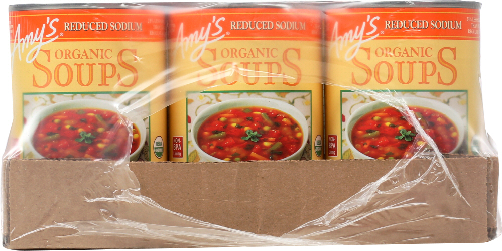Amy's Kitchen Soup Vegetable Chunky Low Sodium, 14 oz