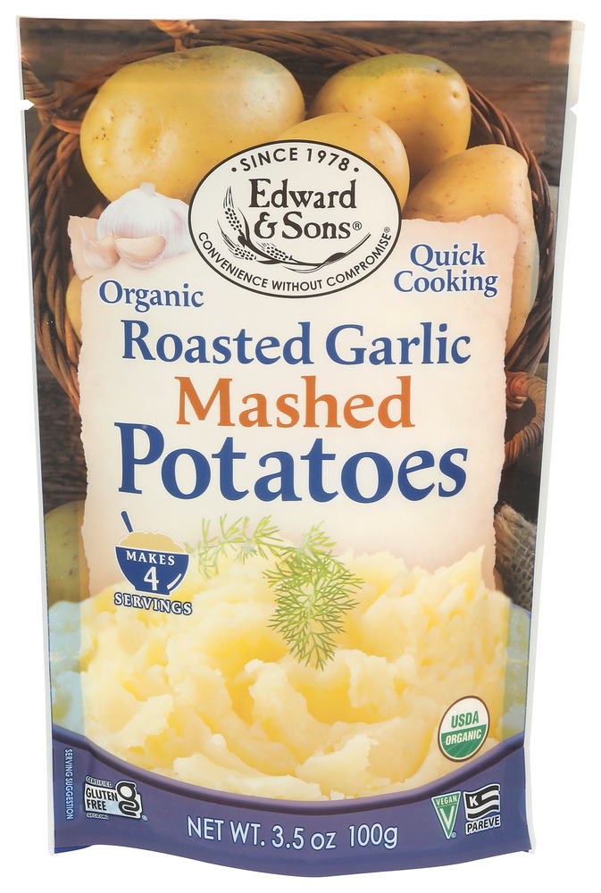Edward & Sons Mix Mshd Pto Roasted Garlic Organic