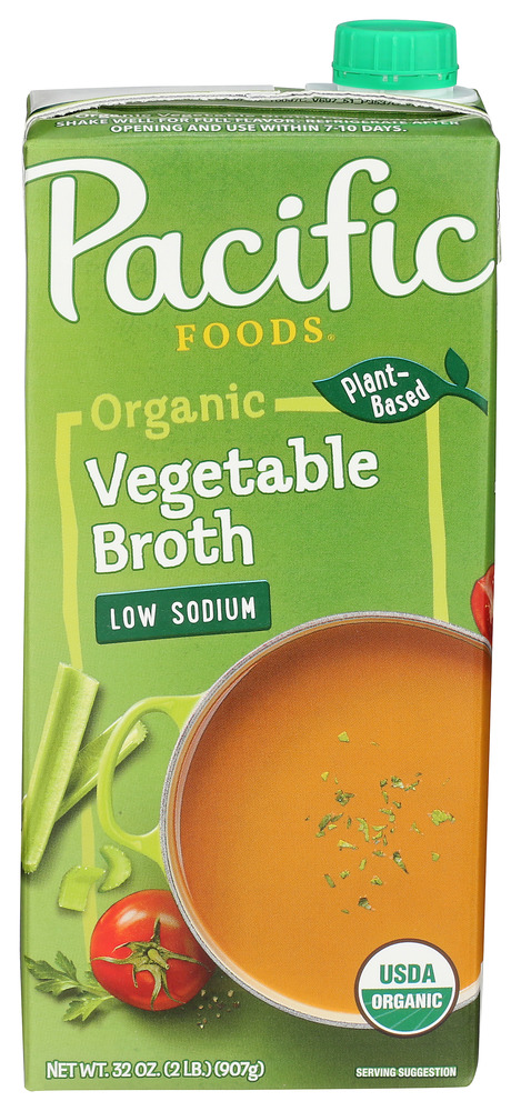 Pacific Foods Broth Low Sodium Vegtbl, 32 oz