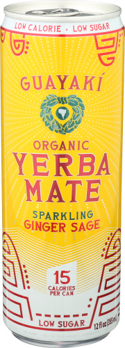 Guayaki Yerba Mate Yerba Mate Sparkling Ginger Sage Organic, 12 fl oz