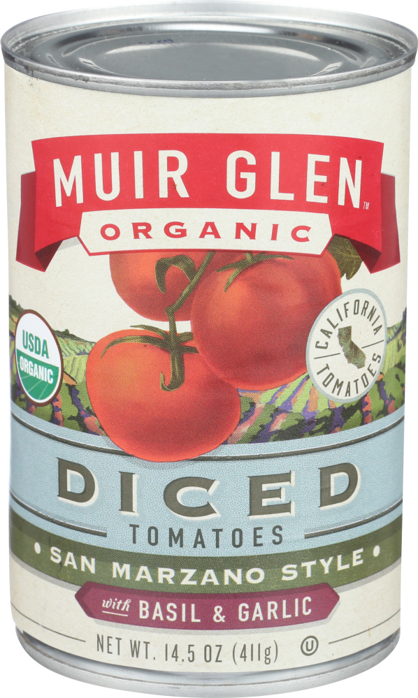 Muir Glen Tomato Diced Bsl Garlic
