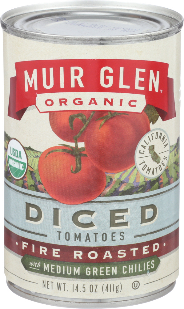 Muir Glen Tomato Dicd Roasted Green Chl
