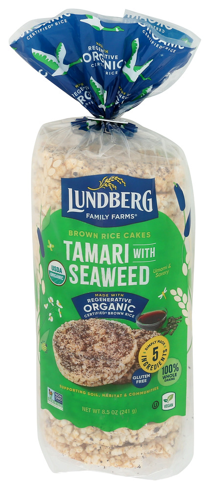 Lundberg Family Farms Rice Cake Tamari Seawd Organic Gluten Free, 8.5 oz
