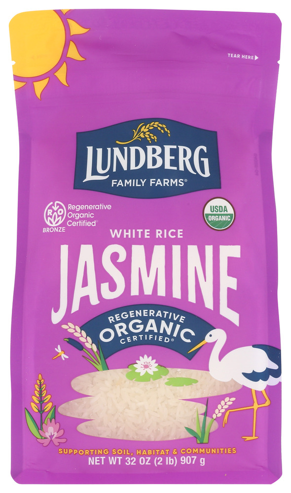 Lundberg Family Farms Rice White Jasmine Organic Gluten Free, 2 lb