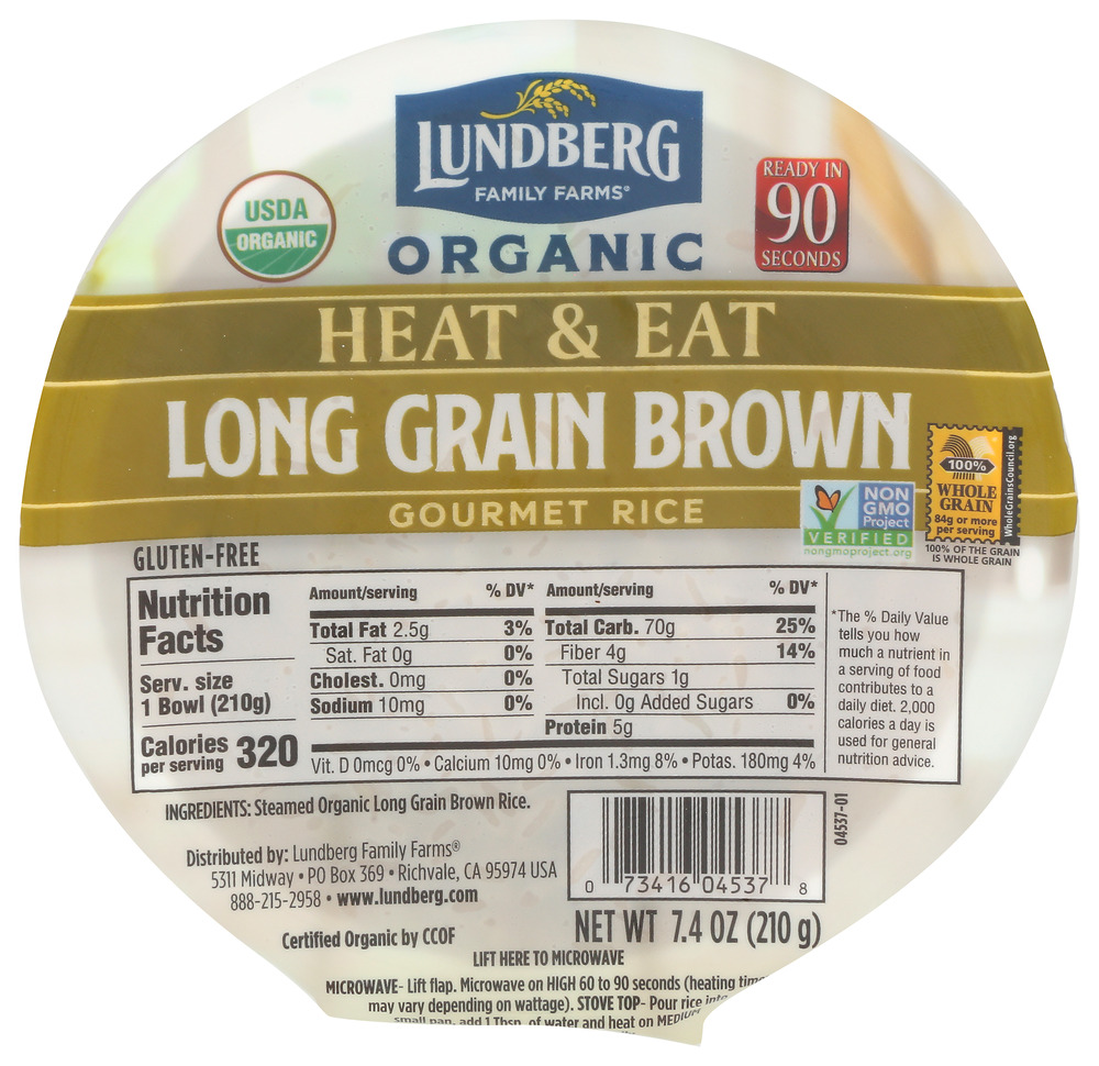 Lundberg Family Farms Rice Bowl Ready to Eat Lng Green Brw