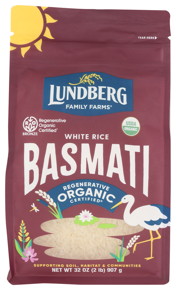 Lundberg Family Farms Rice White Basmati Ca Organic Gluten Free, 32 oz