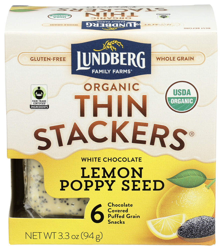 Lundberg Family Farms Rice Cracker Thin Lemon Ppy
