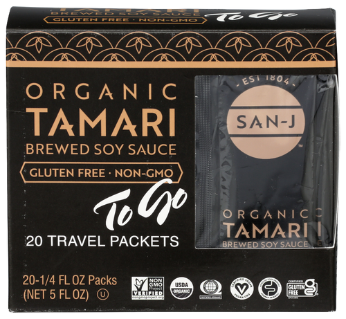 San-J Sauce Soy Tamari Gluten Free 20pkt Organic, 5 oz
