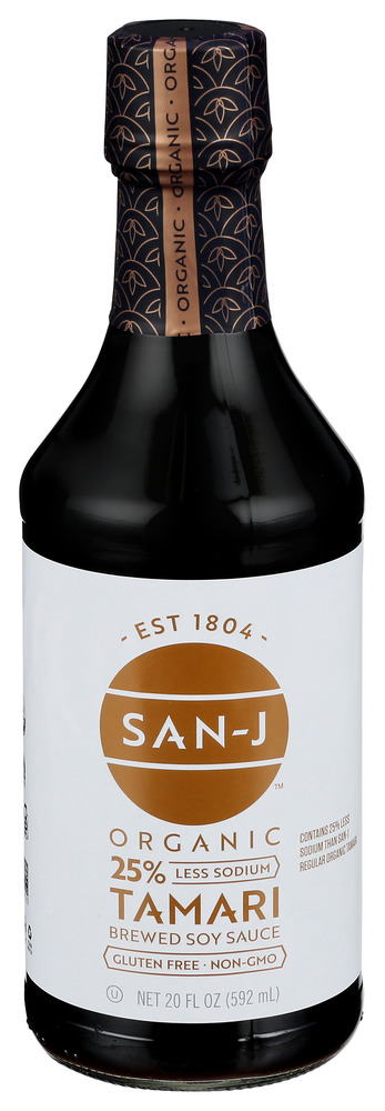 San-J Sauce Soy Tamari Gfwf Low Sodium Pltnm, 20 oz