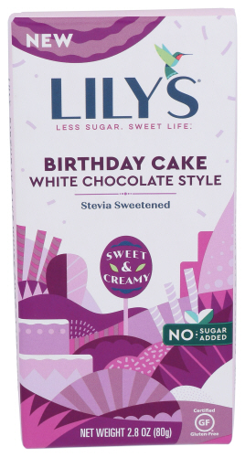 Lily's Sweets Bar Chocolate White Bday Cake