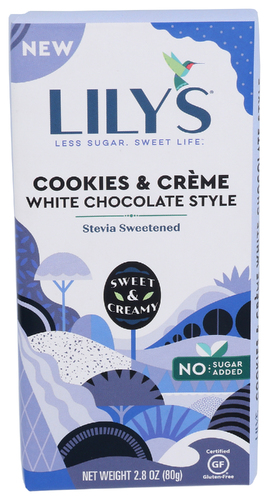 Lily's Sweets Bar Chocolate White Cookie Cream
