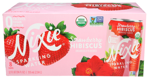 Nixie Sparkling Water Water Sparkling Strw Hibs 8 pk, 96 fl oz
