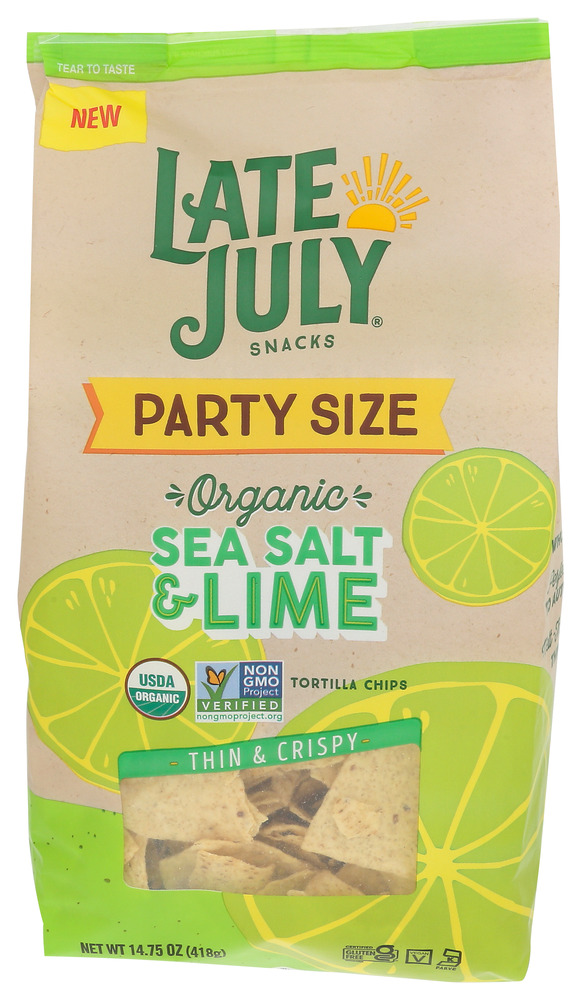 Late July Chip Tortilla Sea Salt Lm Prty Sz, 14.75 oz