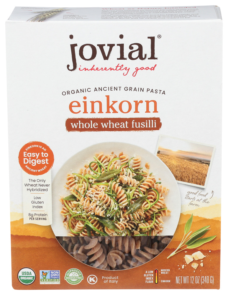 Jovial Foods Pasta Einkorn Whole Wheat Fusile Organic