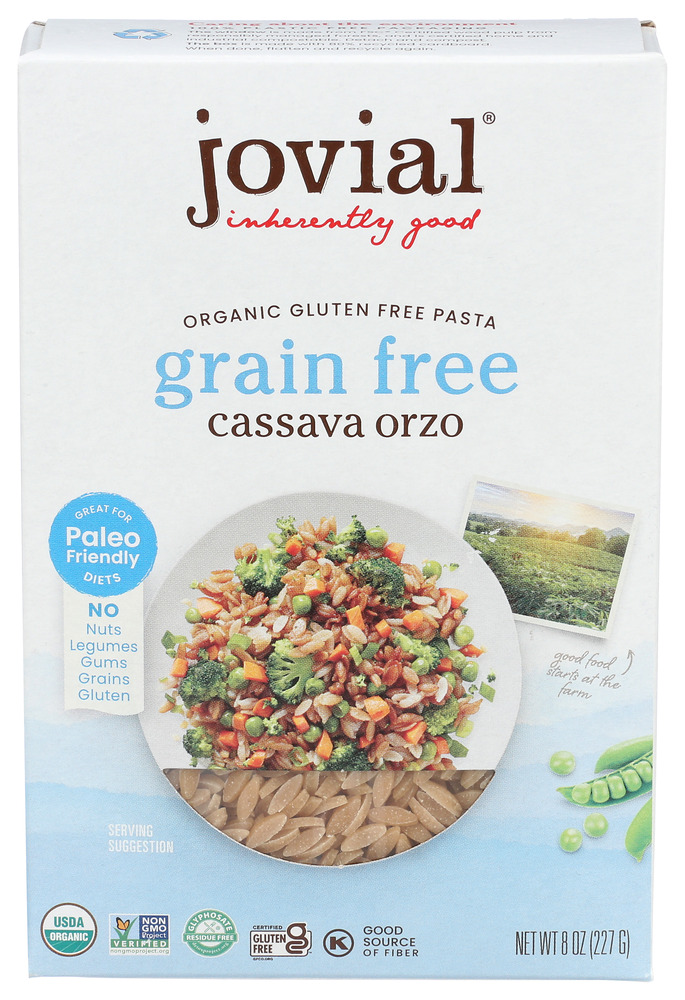 Jovial Foods Pasta Orzo Cassava, 8 oz