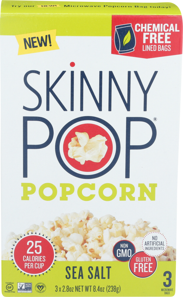 SkinnyPop Popcorn Mcrowv Sea Salt 3 pk