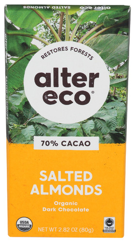 Alter Eco Chocolate Bar Dark Salted Almond Organic