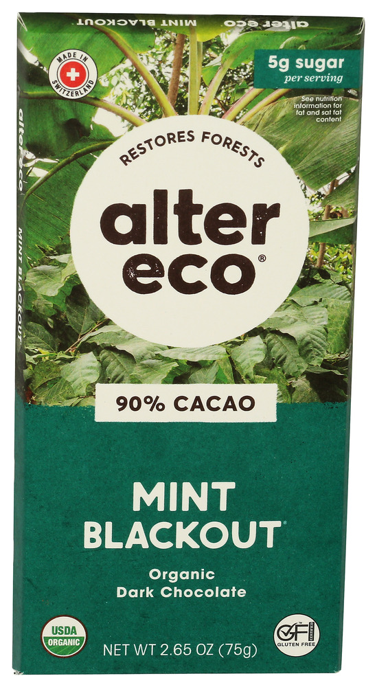 Alter Eco Chocolate Bar Suprdrk Mint Organic