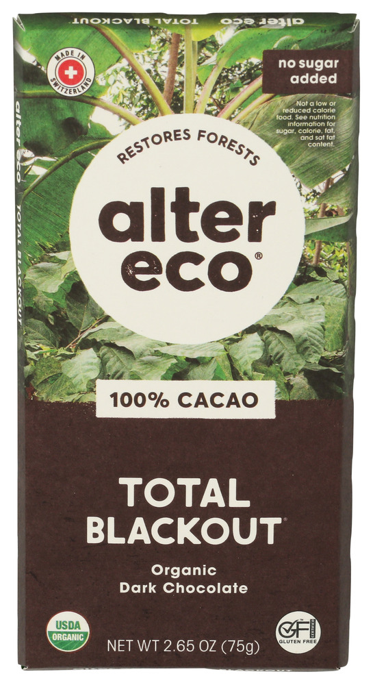 Alter Eco Chocolate Bar 100cacao Blckout