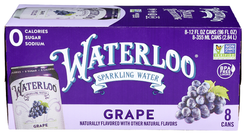 Waterloo Sparkling Water Water Sparkling Grape 8 pk