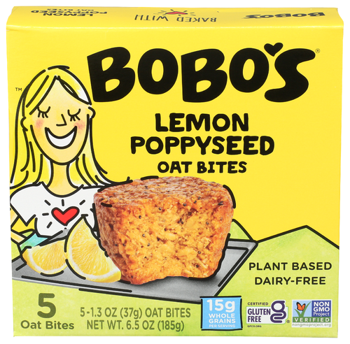 Bobo's Oat Bars Bites Lemon Poppyseed, 6.5 oz