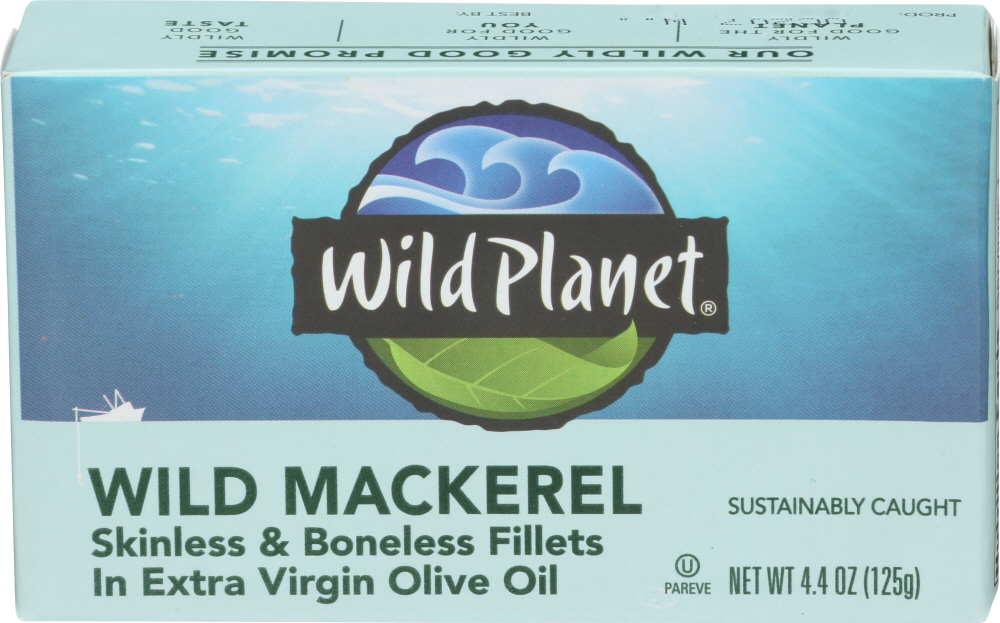 Wild Planet Mackerel Wild Fllt Extra Virgin Olive Oil
