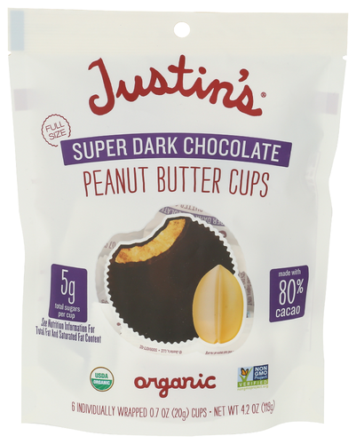 Justin's Cups Supr Dark Chocolate Peanut Butter