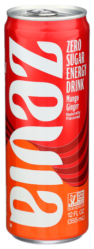 Zevia Energy Mango Ginger Zro Cal