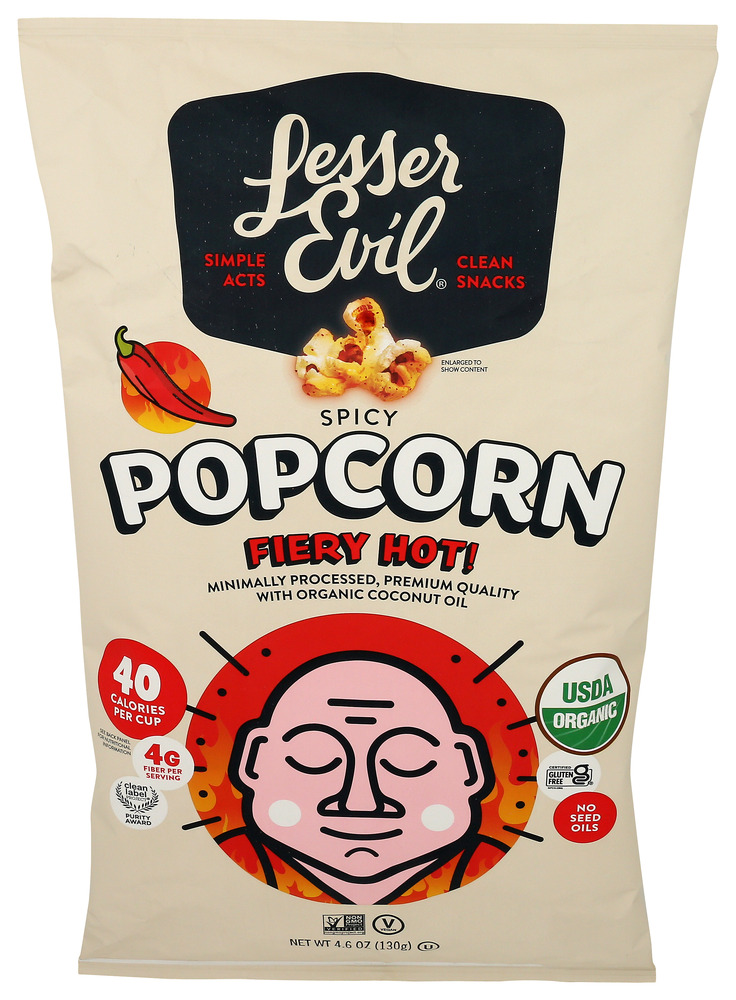LesserEvil Popcorn Fiery Hot Organic