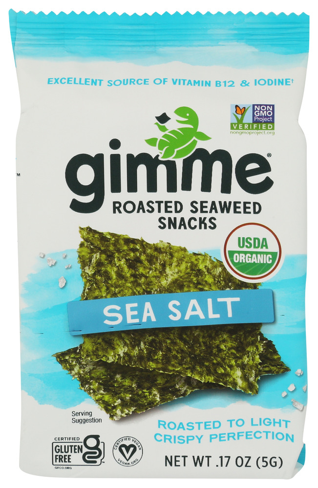 GimMe Organic Seaweed Snack Roasted Sea Salt Organic, 0.17 oz