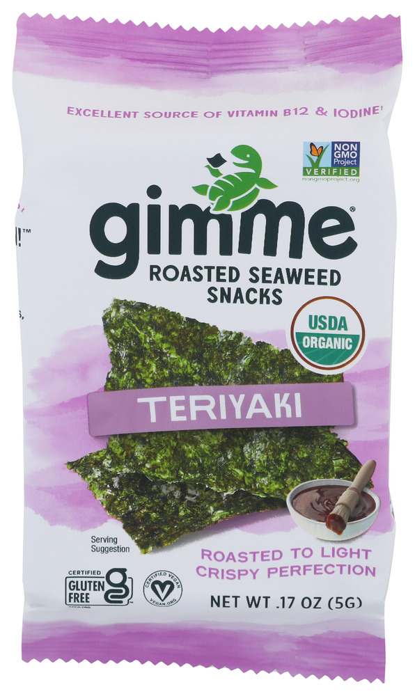 GimMe Organic Seaweed Snack Roasted Tryaki Organic, 0.17 oz