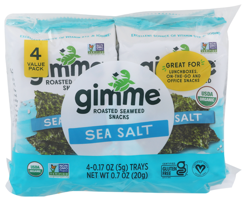 GimMe Organic Seaweed Roasted Sea Salt 4 pk