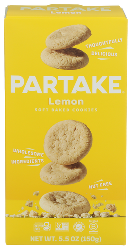 Partake Foods Cookies Soft Baked Lemon, 5.5 oz