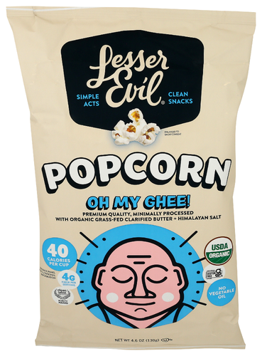 LesserEvil Popcorn Oh My Ghee Organic, 4.6 oz