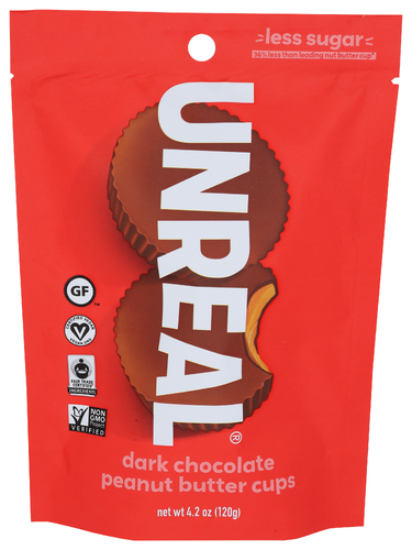 Unreal Snacks Chocolate Dark Peanut Butter Cups, 4 oz