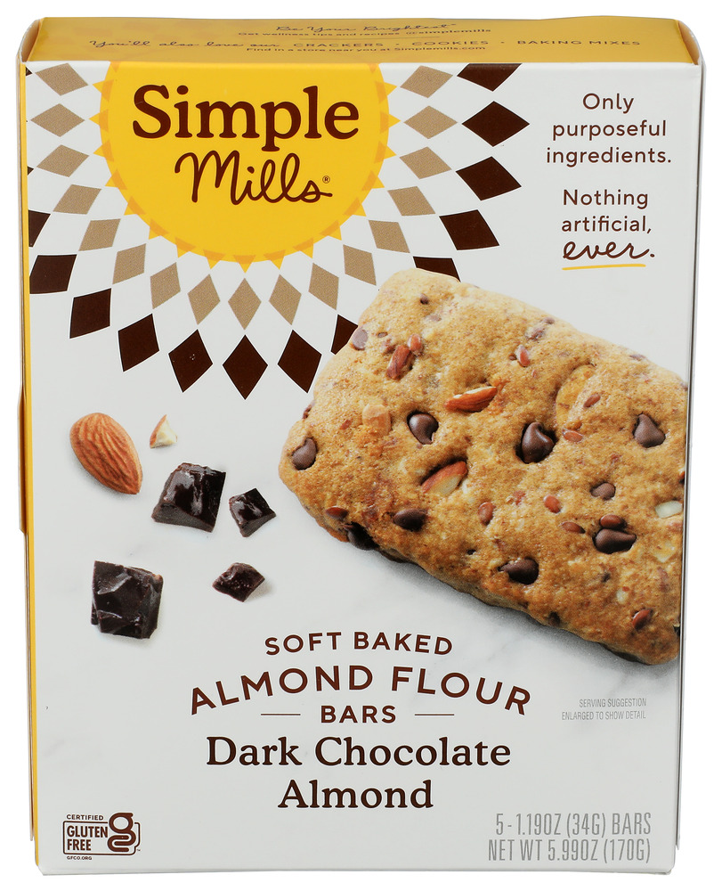 Simple Mills Bar Sft Bk Dark Chocolate Almond