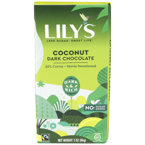 Lily's Sweets Chocolate Bar Dark Coconut