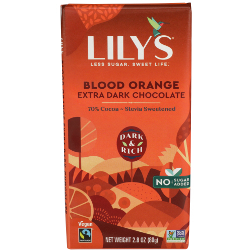Lily's Sweets Chocolate Bar Dark 70% Bld Orange