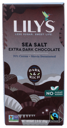Lily's Sweets Chocolate Bar Dark 70% Sea Salt