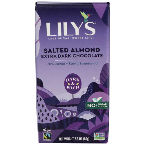 Lily's Sweets Bar Dark Chocolate Salted Almond