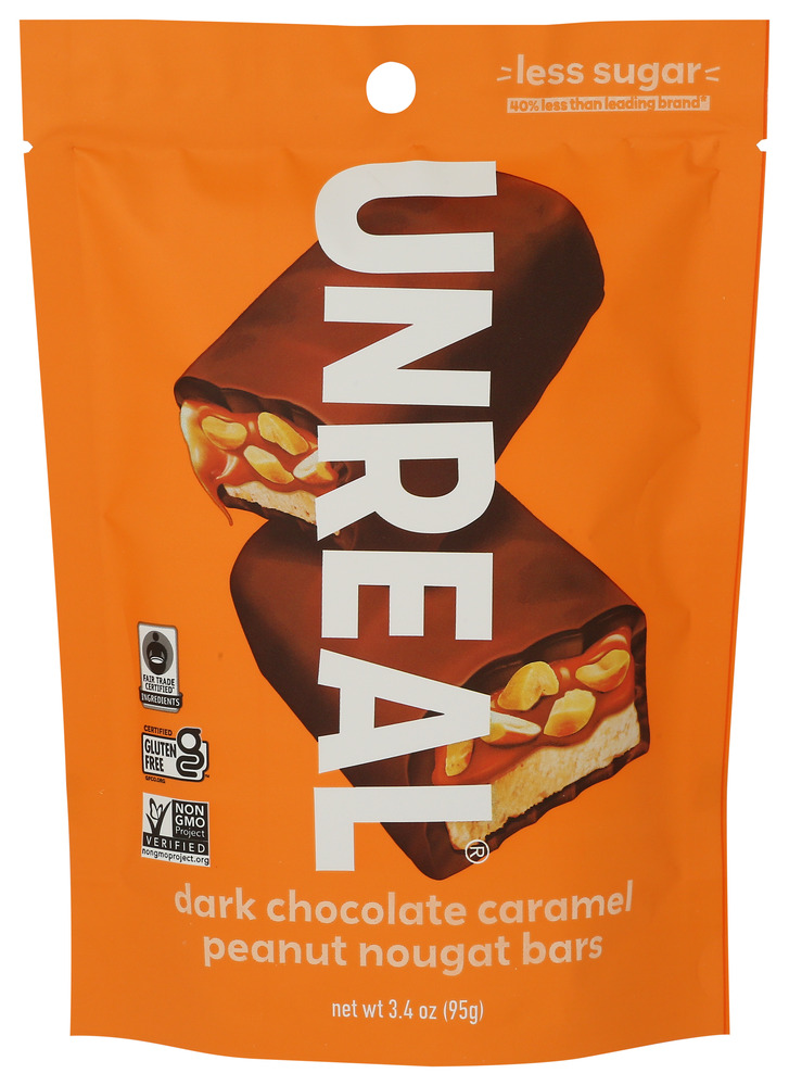 Unreal Snacks Chocolate Bar Dark Caramel Peanut Nugt